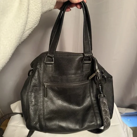 Hammitt Los Angeles Daniel Large Black Leather Crossbody Bag Purse Metallic - Picture 3 of 16